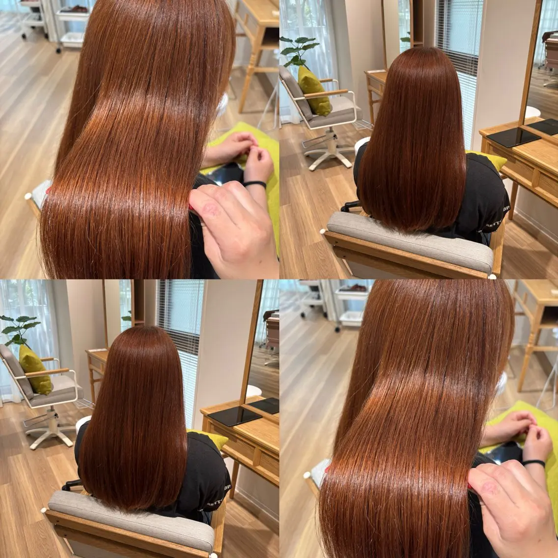 ロング カラー オレンジ ヘアカラー トリートメント RINNO🌷透明感 カラー/髪質改善のヘアスタイル