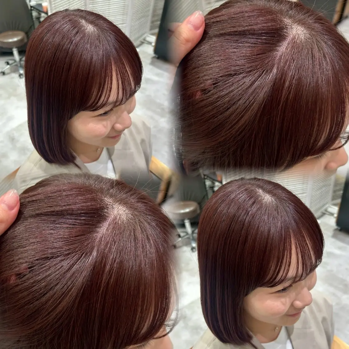 ミディアム カラー 暖色🍇/透明感/ 髪質改善/YUIKOのヘアスタイル