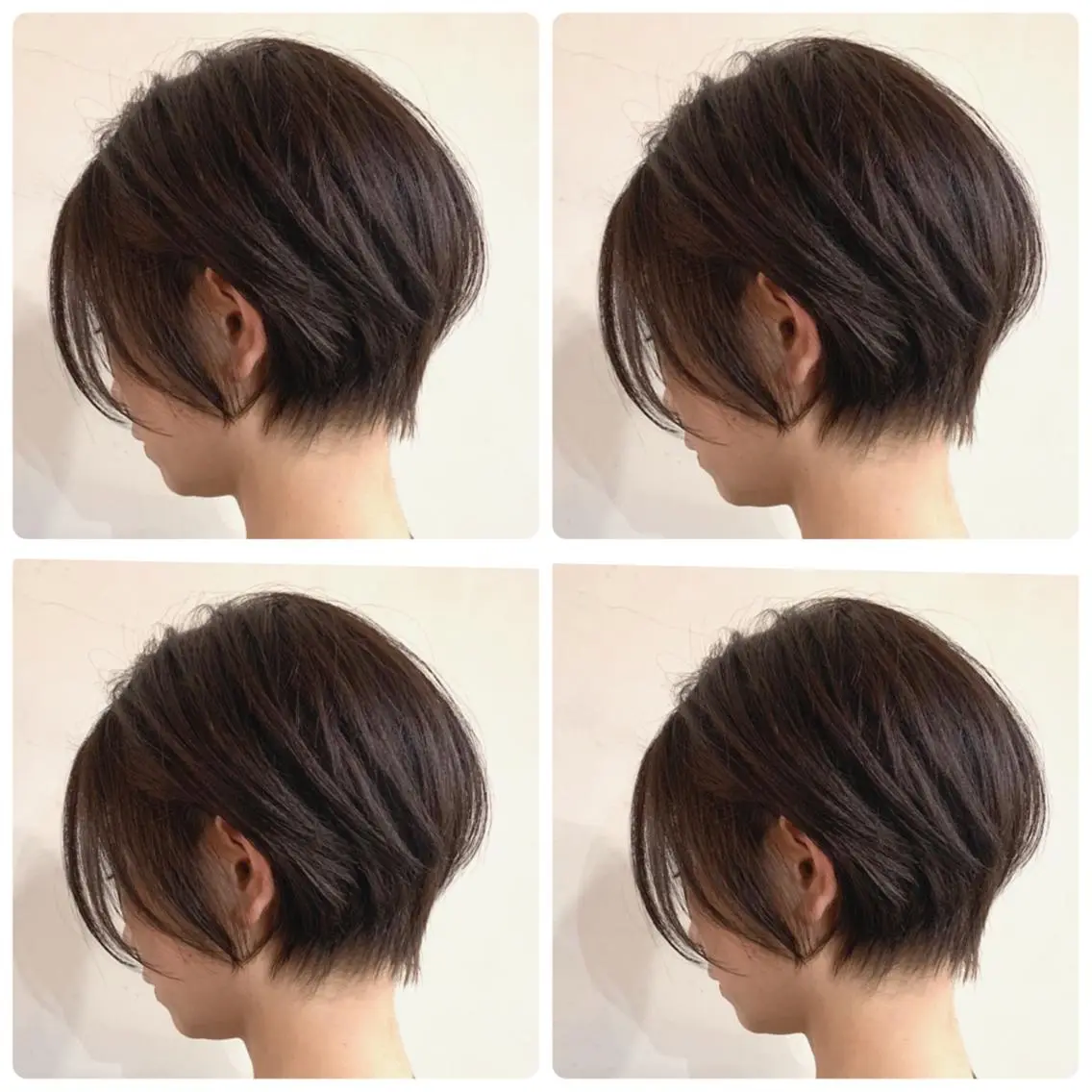 ショート カラー ショートボブ ハンサムショート 丸みショート デザインカラー ハイライトカラー カット ヘアカラー 京都大人女性ショート 徒歩1分/秋山のヘアスタイル