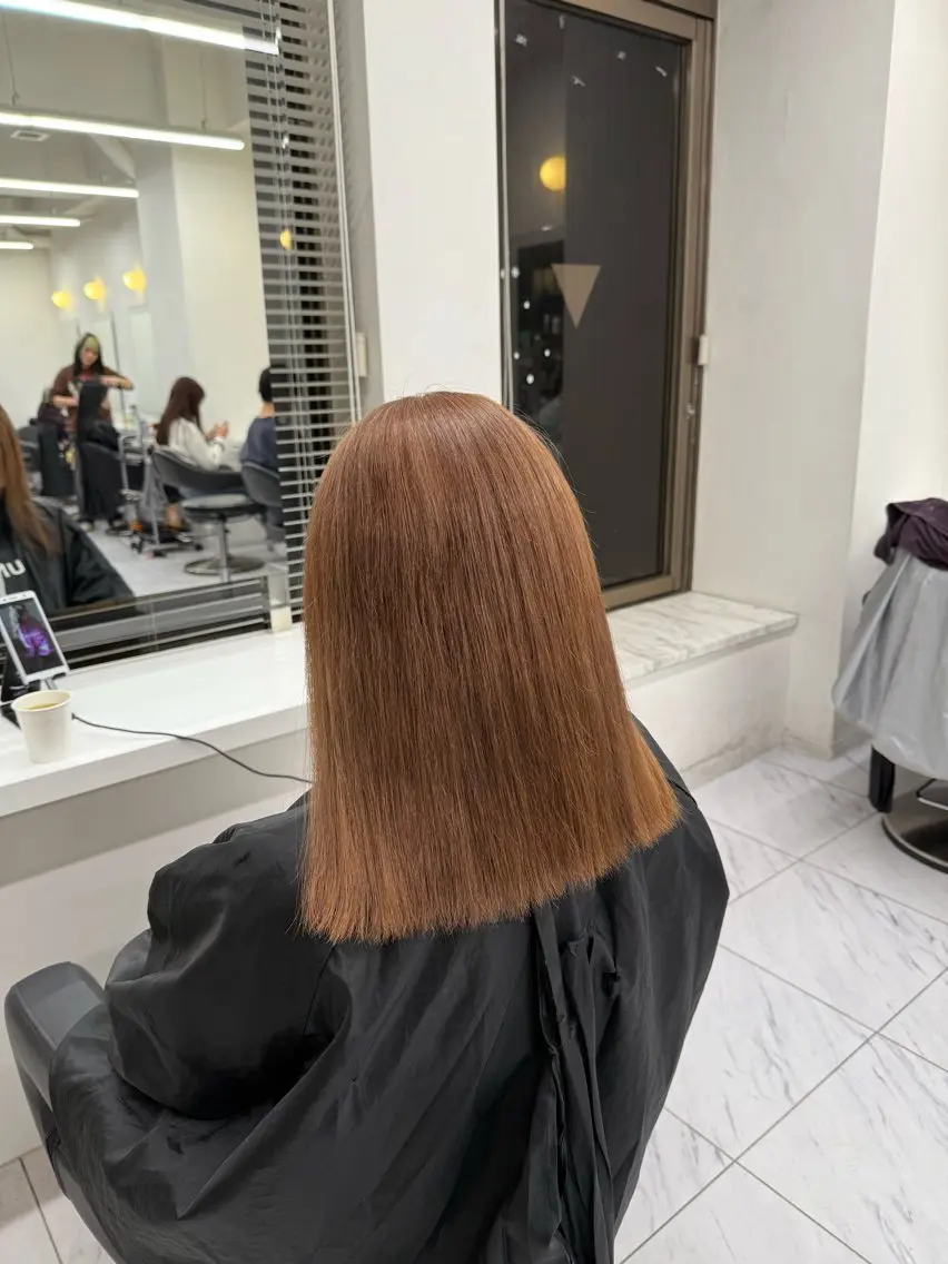 セミロング カラー ヘアアレンジ ヘアカラー トリートメント ヘアセット 💗横浜美容室 💗HARUNAのヘアスタイル