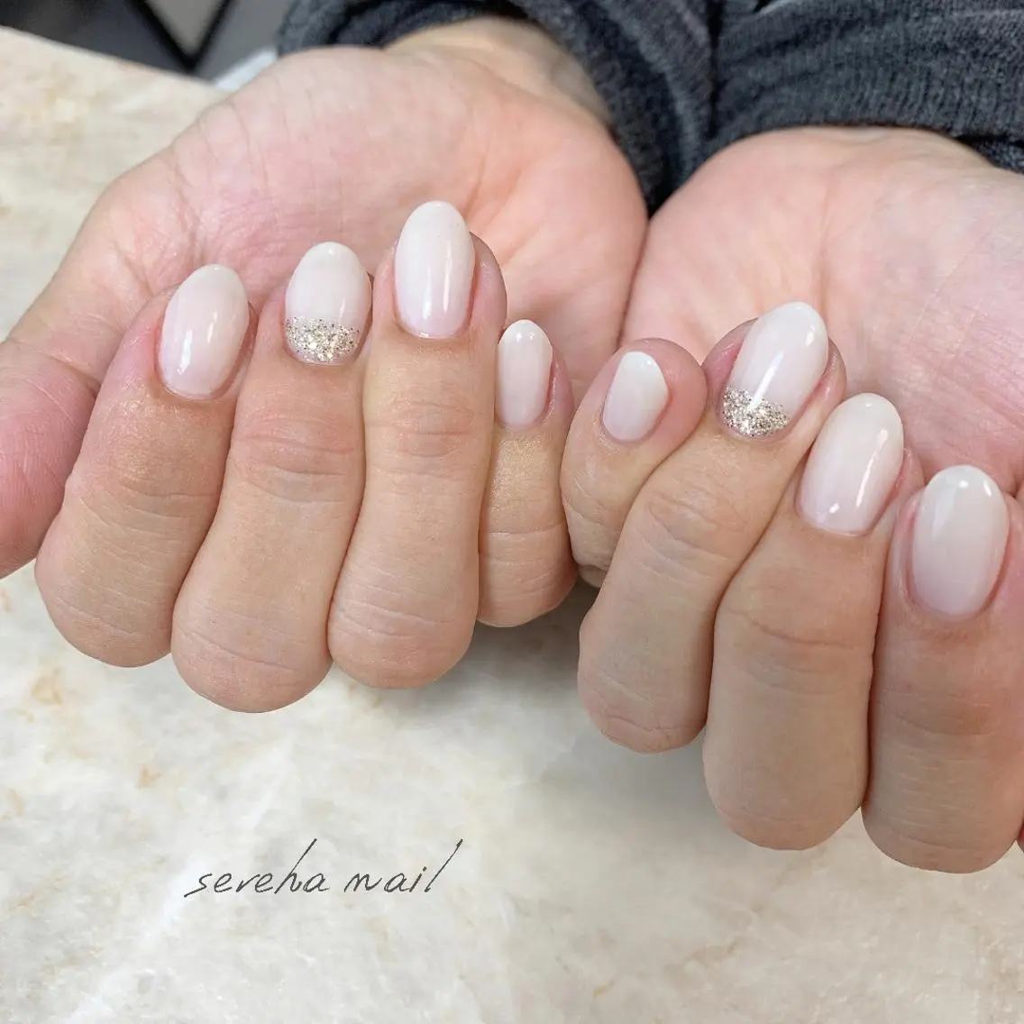 ネイル ワンカラーネイル ホワイト sereha nailのネイルデザイン