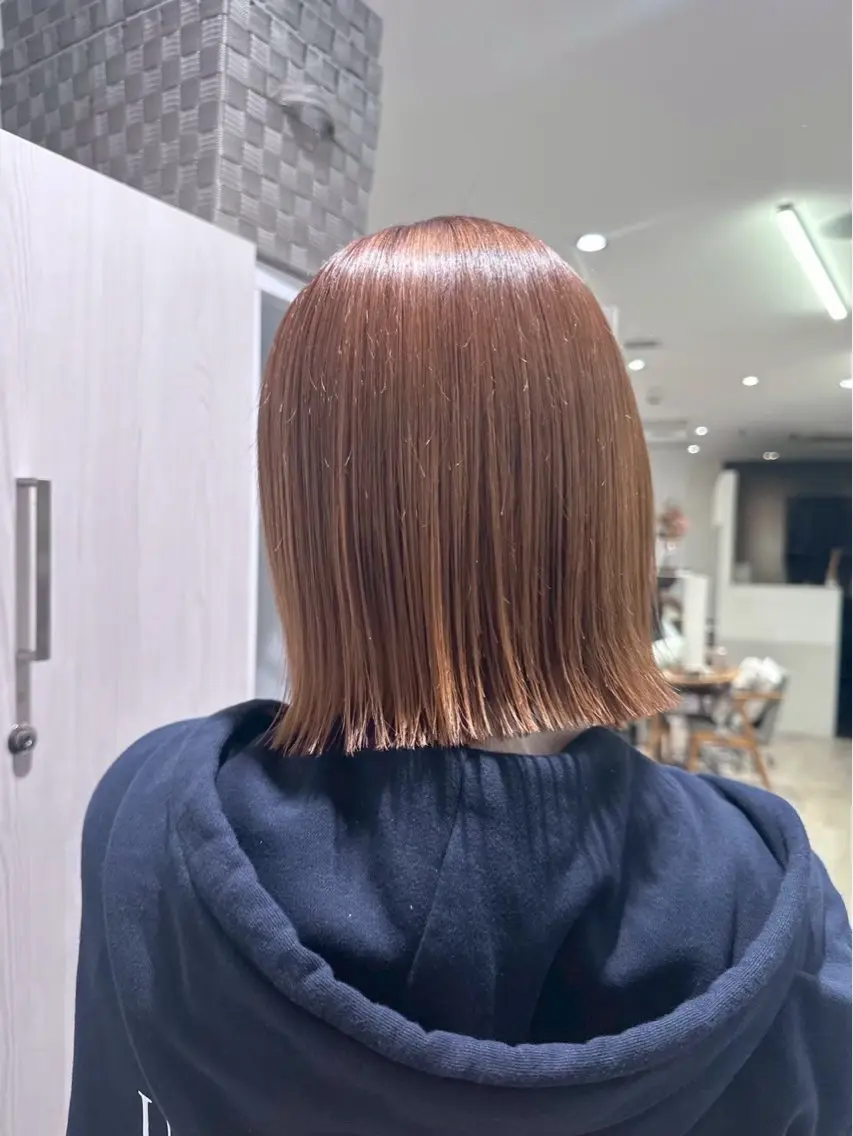 ぱつっとワンレンボブ‪✂︎‬➕透明感ワンカラー🫧➕𝐀𝐮𝐣𝐮𝐚4stepトリートメント✨️の写真