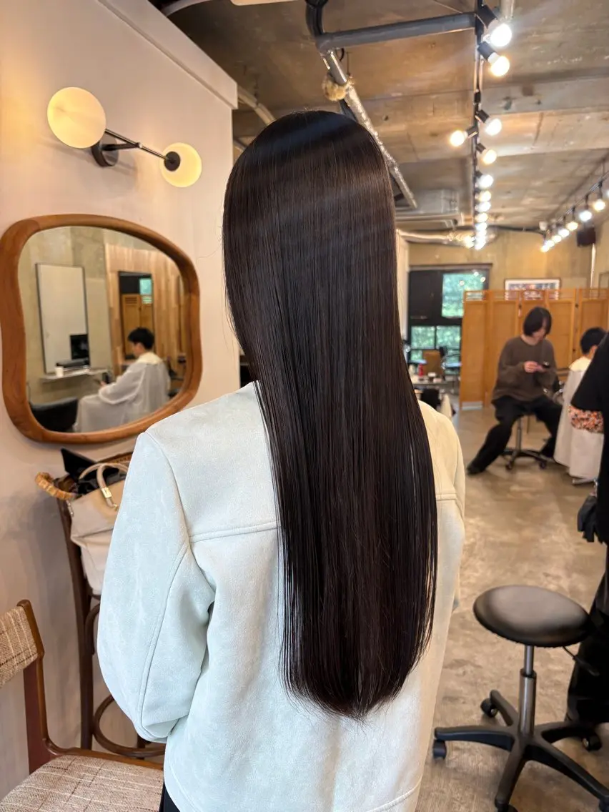 ロング くせ毛 縮毛矯正 トリートメント 縮毛矯正 柳瀬 和香奈のヘアスタイル