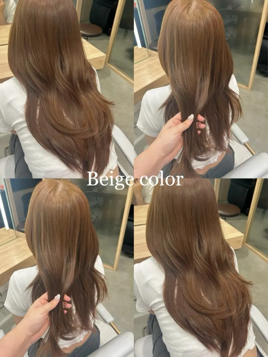 ロング カラー ベージュカラー yuina／🫧 艶感カラー🫧のヘアスタイル