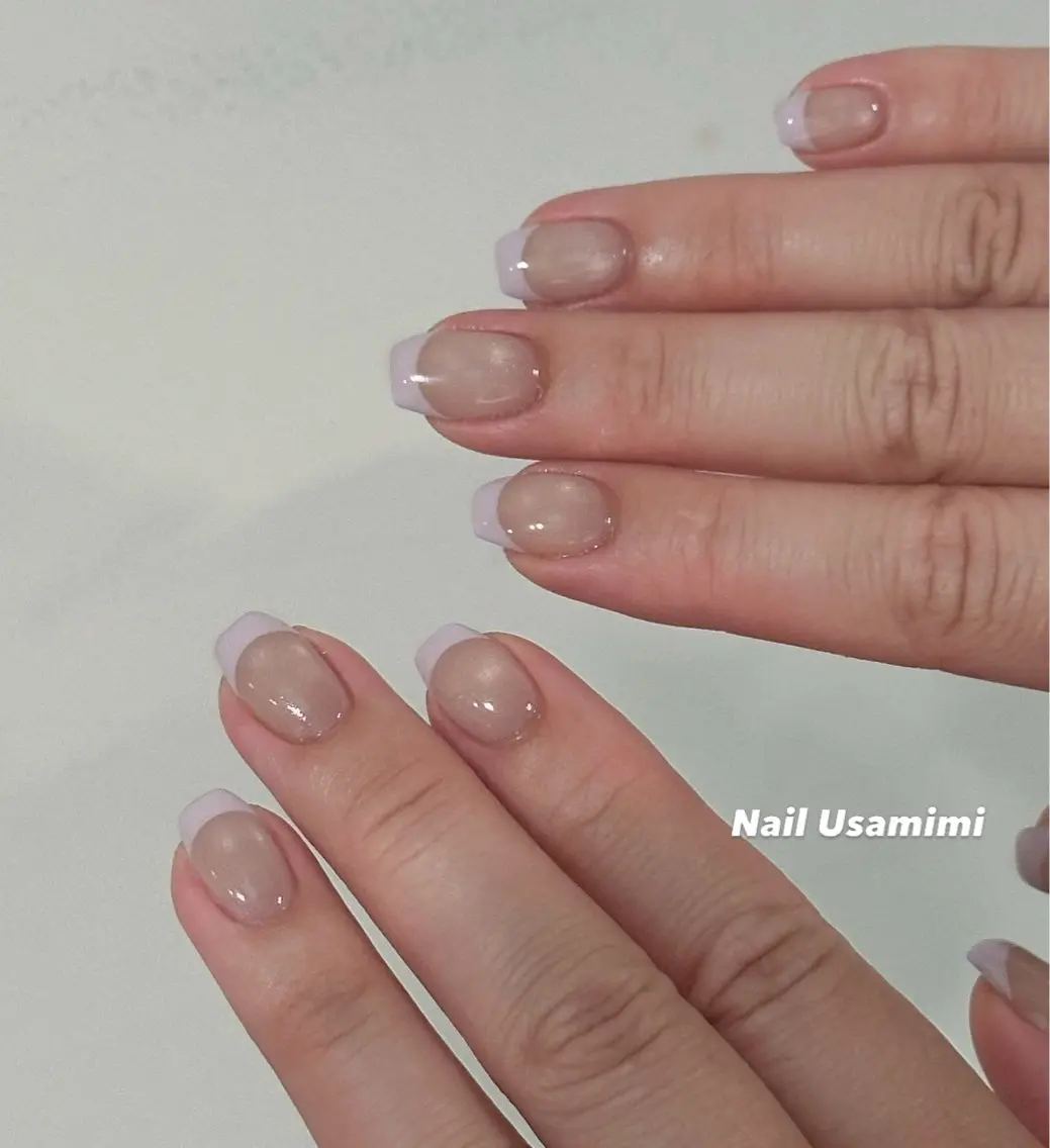 ネイル フレンチネイル 韓国ネイル マグネットネイル オフィスネイル シンプルネイル ハンドネイル 本町NailUsaM imi MOMOKAのネイルデザイン