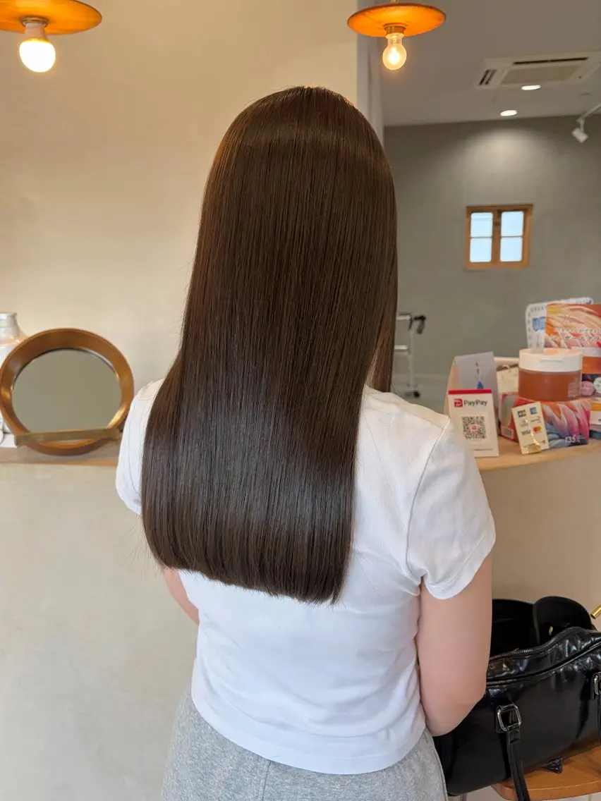 ロング カット ヘアカラー トリートメント 真弓 理沙/艶カラーのヘアスタイル
