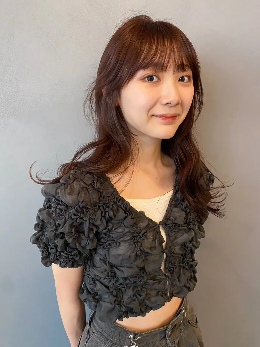 ミディアム カラー カット ヘアカラー トリートメント 砂原 ひよりのヘアスタイル