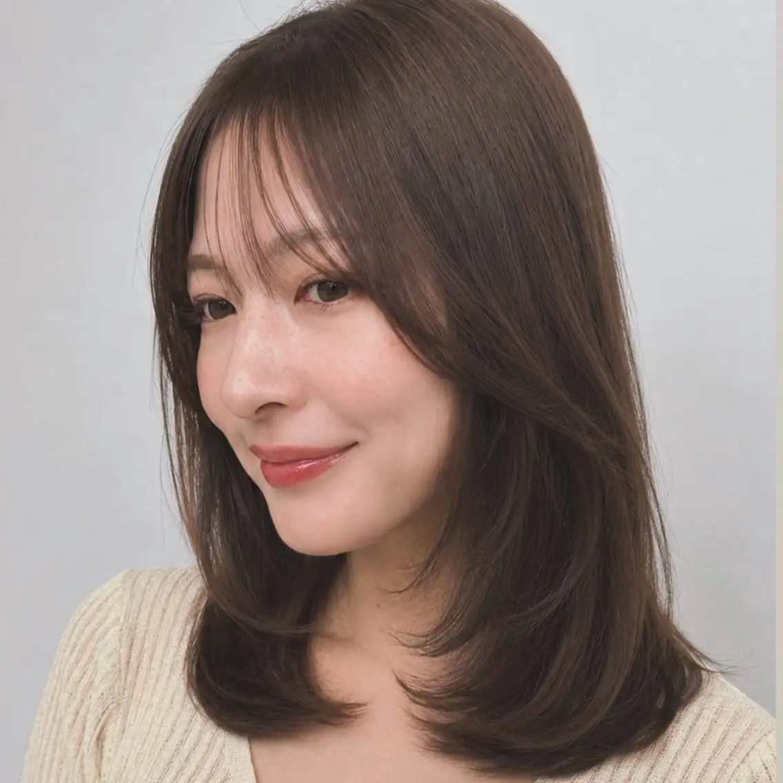 ミディアム カラー ミディアムレイヤー レイヤーカット カット ヘアカラー トリートメント レイヤー🩰髪質改善 /透明感/kanaのヘアスタイル