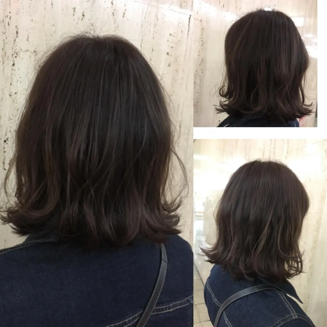 ミディアム カラー アッシュ ダークアッシュ 外ハネヘア カット ヘアカラー トリートメント 山本 早織のヘアスタイル