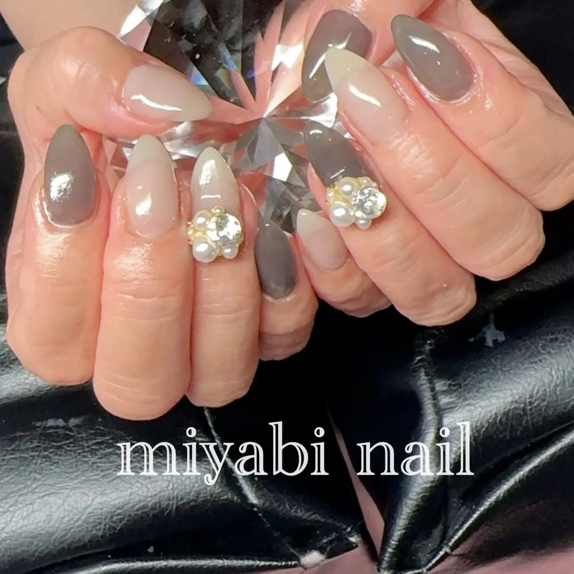 ネイル ジェルネイル キラキラネイル 持ち込み シンプルネイル 春ネイル ハンドネイル miyabi nail 桂川駅近くのネイルデザイン