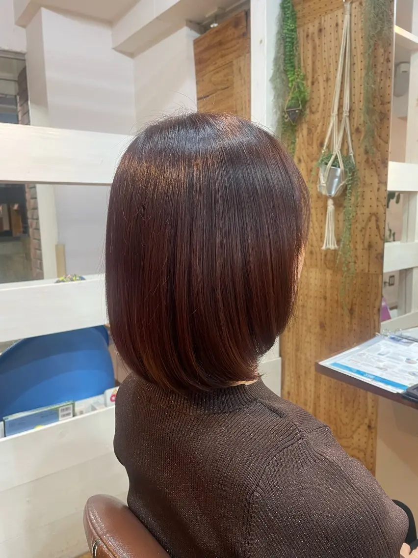 ショート カラー レッドカラー すなが/ハイライト モデル募集中のヘアスタイル
