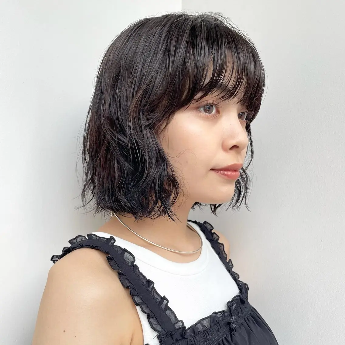 ショート パーマ 顔まわり🥨レイヤー /透明感/水口舞奈のヘアスタイル