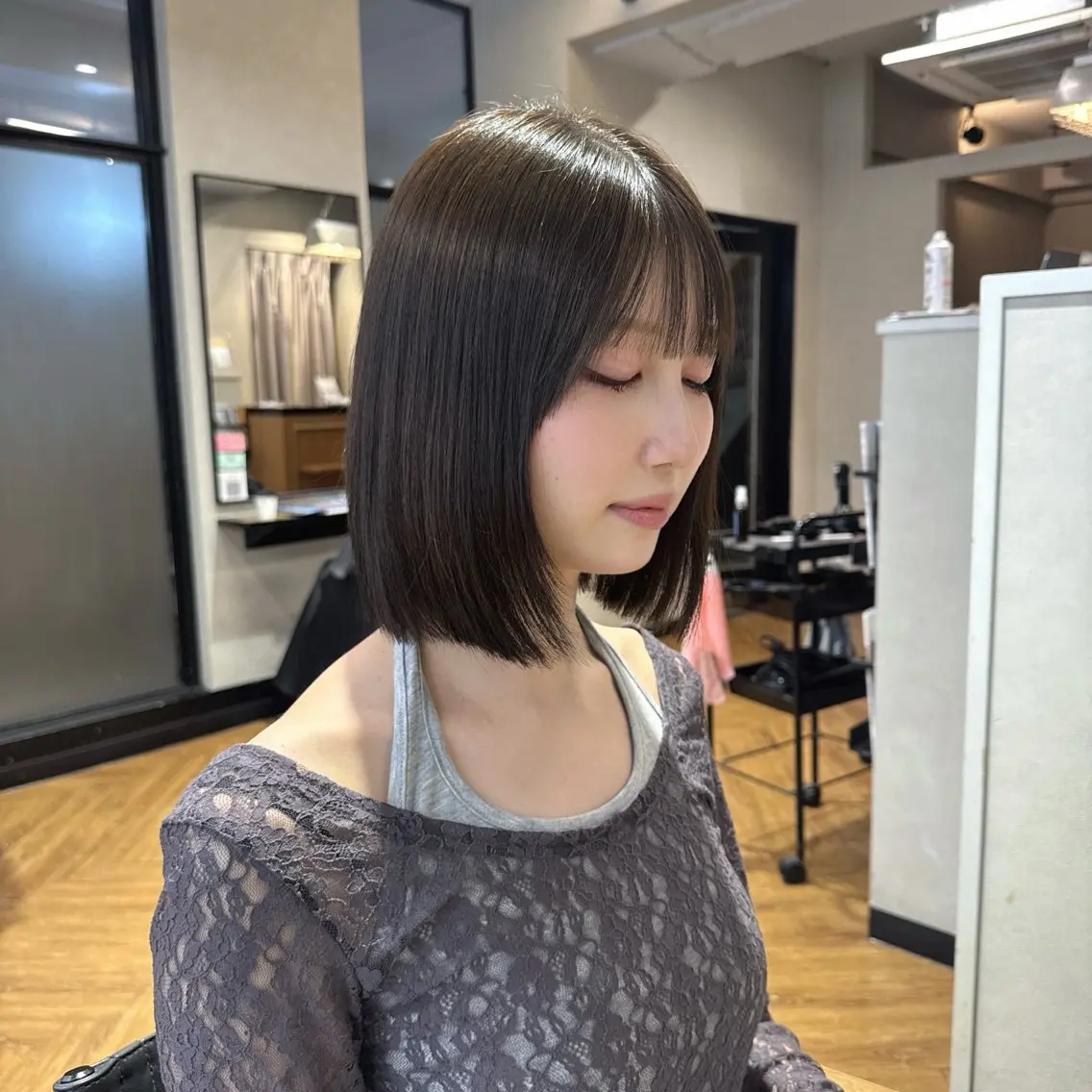 ミディアム カラー カット ヘアカラー トリートメント Rena/韓国 /ワンホンヘアのヘアスタイル
