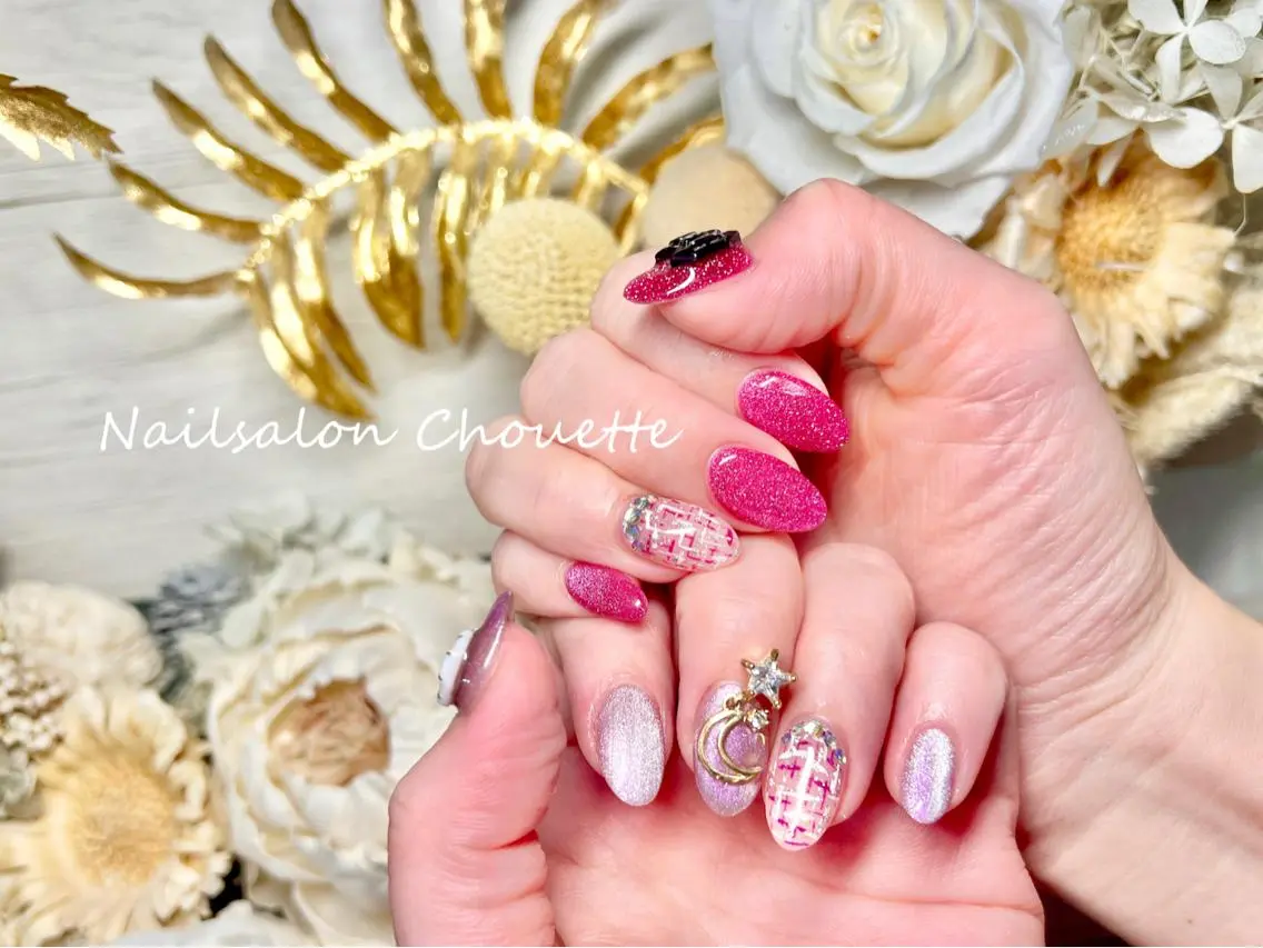 セミロング ハンドネイル Chouette Nailのネイルデザイン