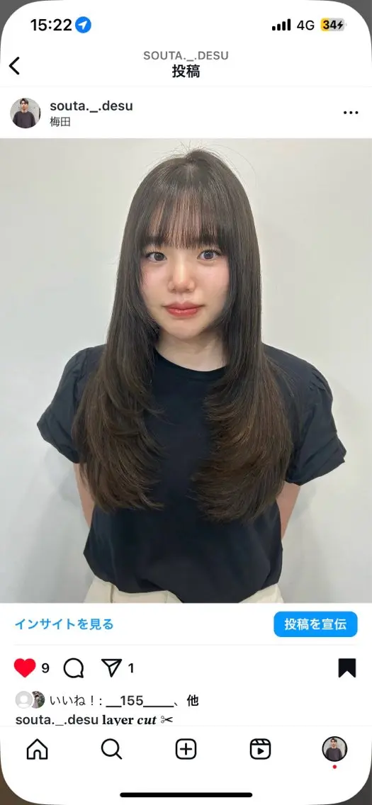 ロング ボブ 顔まわりレイヤー 韓国風ヘア レイヤーカット ロング カット 韓国ヘア/レイヤー Lily Wongのヘアスタイル