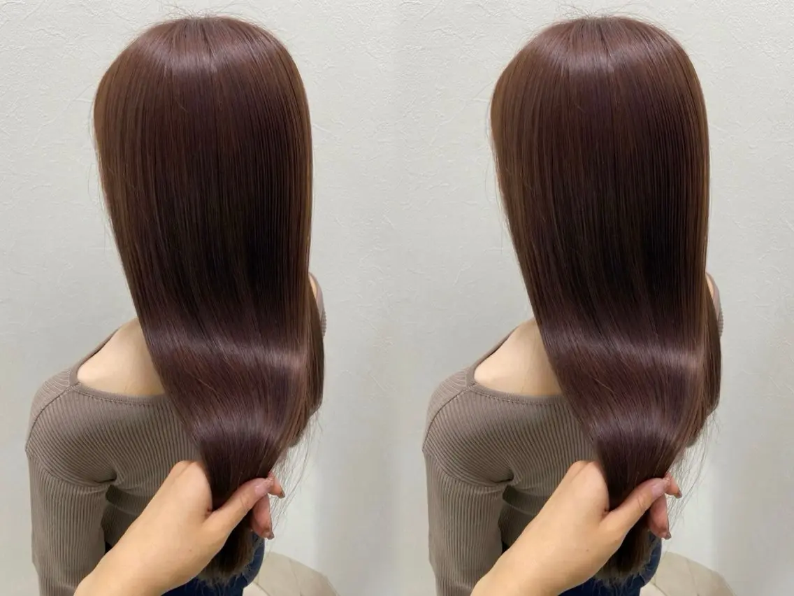 ロング カラー ヘアカラー トリートメント 【巻けるストレート】 【髪質改善カラー】のヘアスタイル