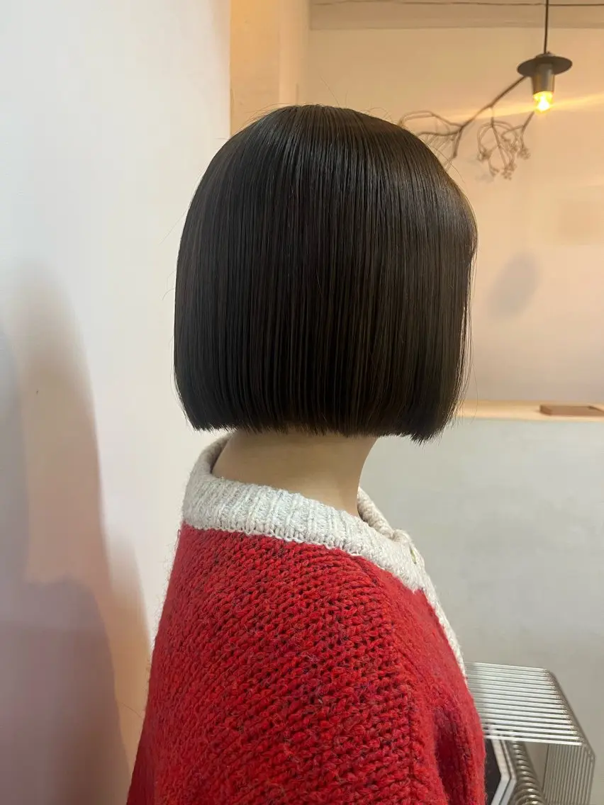 ミディアム カラー アッシュ 透明感カラー グレージュ ボブ personマオ♡ girly/姫カットのヘアスタイル
