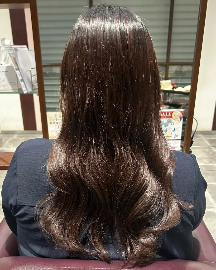 ロング パーマ 艶カラー/あいか💜 天王寺阿倍野のマツエク・マツパデザイン