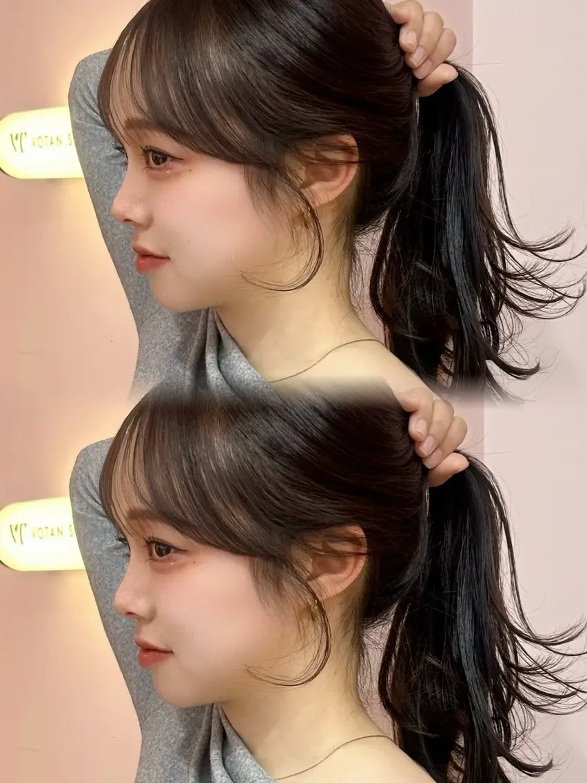 セミロング 顔周りカット カット ヘアカラー 透明感カラー♡ 原宿美容室¦Rinaのヘアスタイル