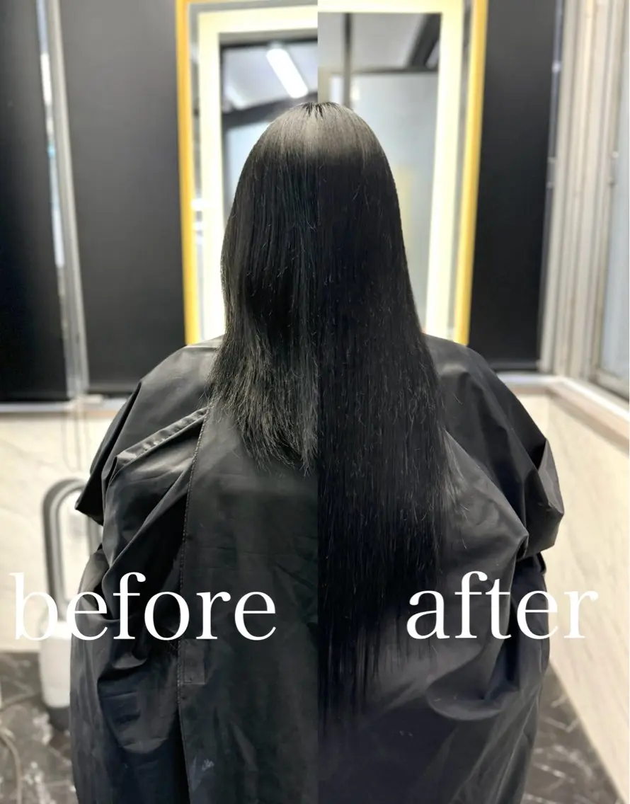 ロング カラー 黒髪 エクステ ヘアカラー エクステ エクステ🩵ブリーチ 韓国ヘア🩵KAEのヘアスタイル