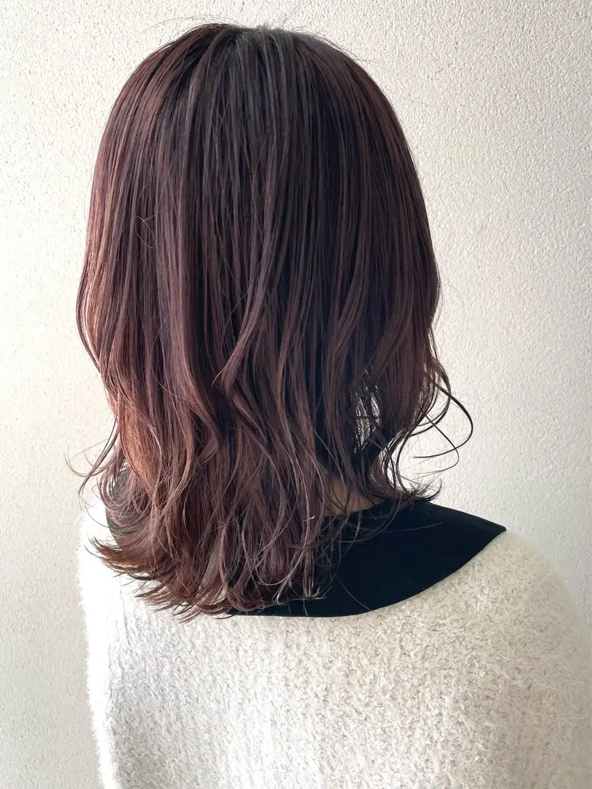 ミディアム カラー ラベンダーカラー ラベンダーピンク ピンクカラー 沢田 瞳のヘアスタイル