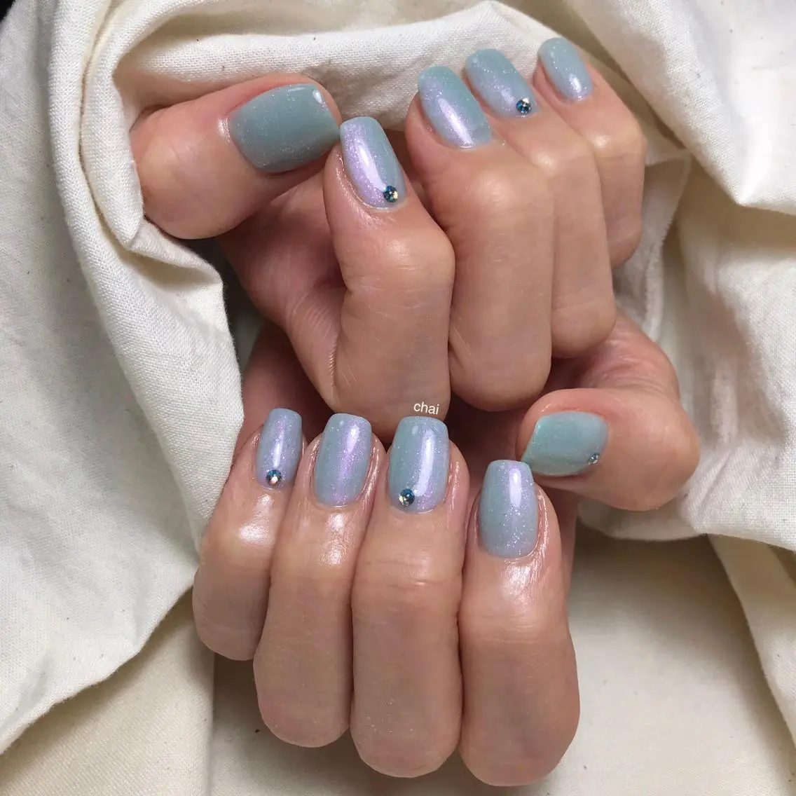 ネイル ストーンネイル ハンドネイル chai nail _ai📍鶴橋/桃谷のネイルデザイン