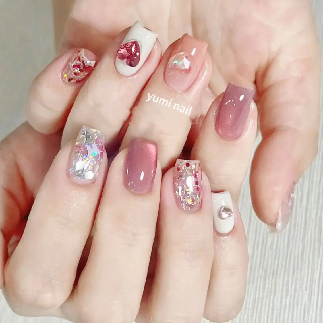 ネイル 𝐲𝐮𝐦𝐢🎀 長さ出しデザイン専門のネイルデザイン