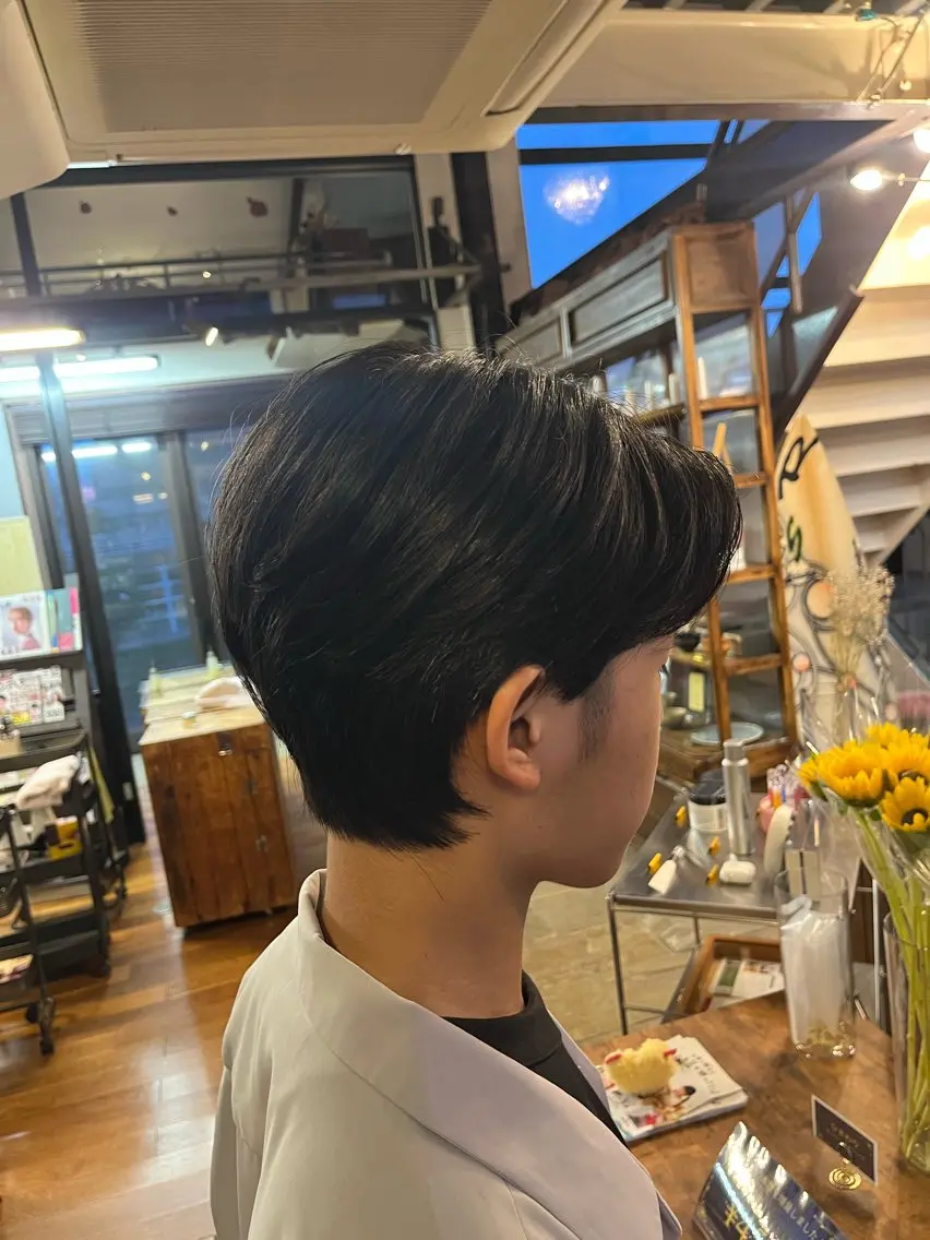 ショート メンズ センターパート メンズ韓国風 韓国風ヘア カット パーマ NAGONSTYLE 高塩知輝のヘアスタイル