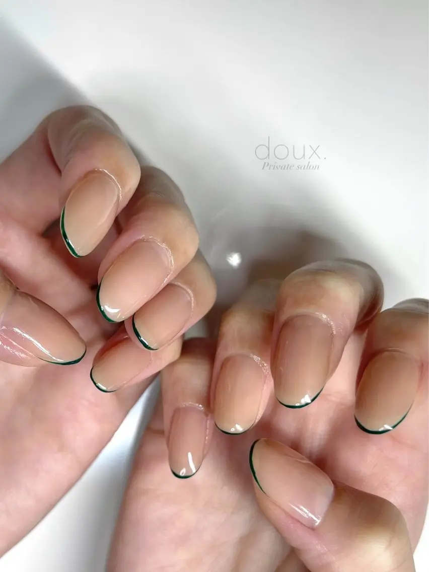 ネイル フレンチネイル 韓国ネイル ニュアンスネイル オフィスネイル 夏ネイル doux. nailのネイルデザイン