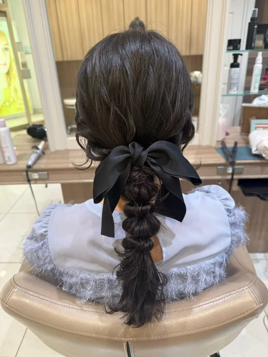 セミロング ヘアアレンジ ヘアセット 韓国ヘアメイク🎀/ 縮毛矯正✨山本媛香のヘアスタイル