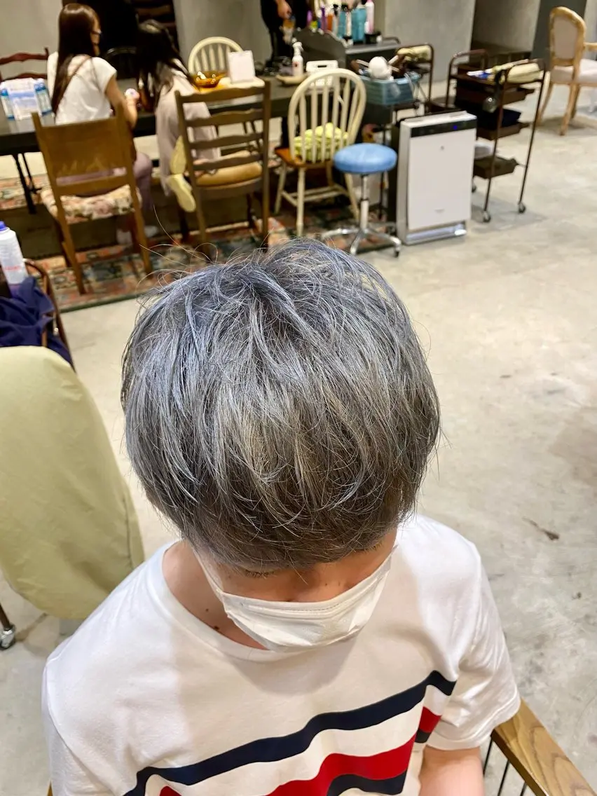 カラー メンズ メンズブリーチ ブリーチ シルバー BLEACHi高崎店 /湯浅泳作のヘアスタイル