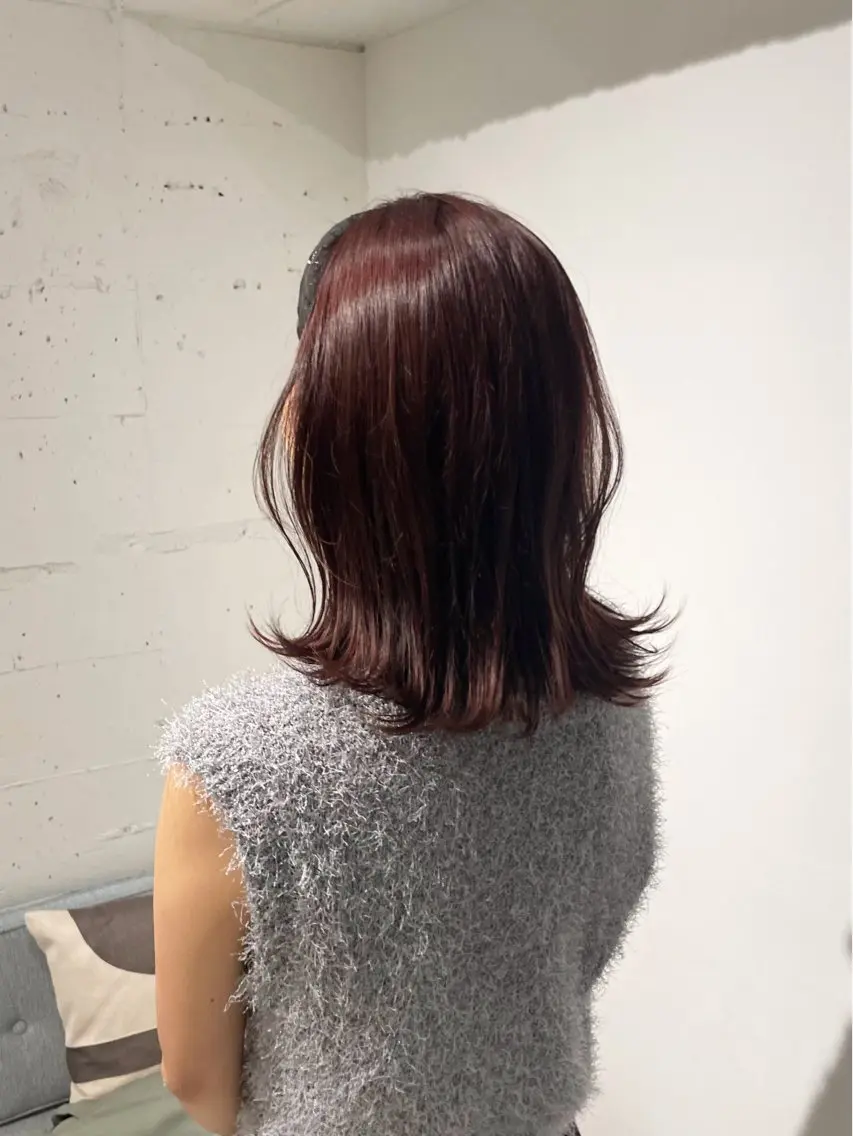 ミディアム カラー ヘアカラー トリートメント 暖色カラー / rio🐏 / 目黒のヘアスタイル