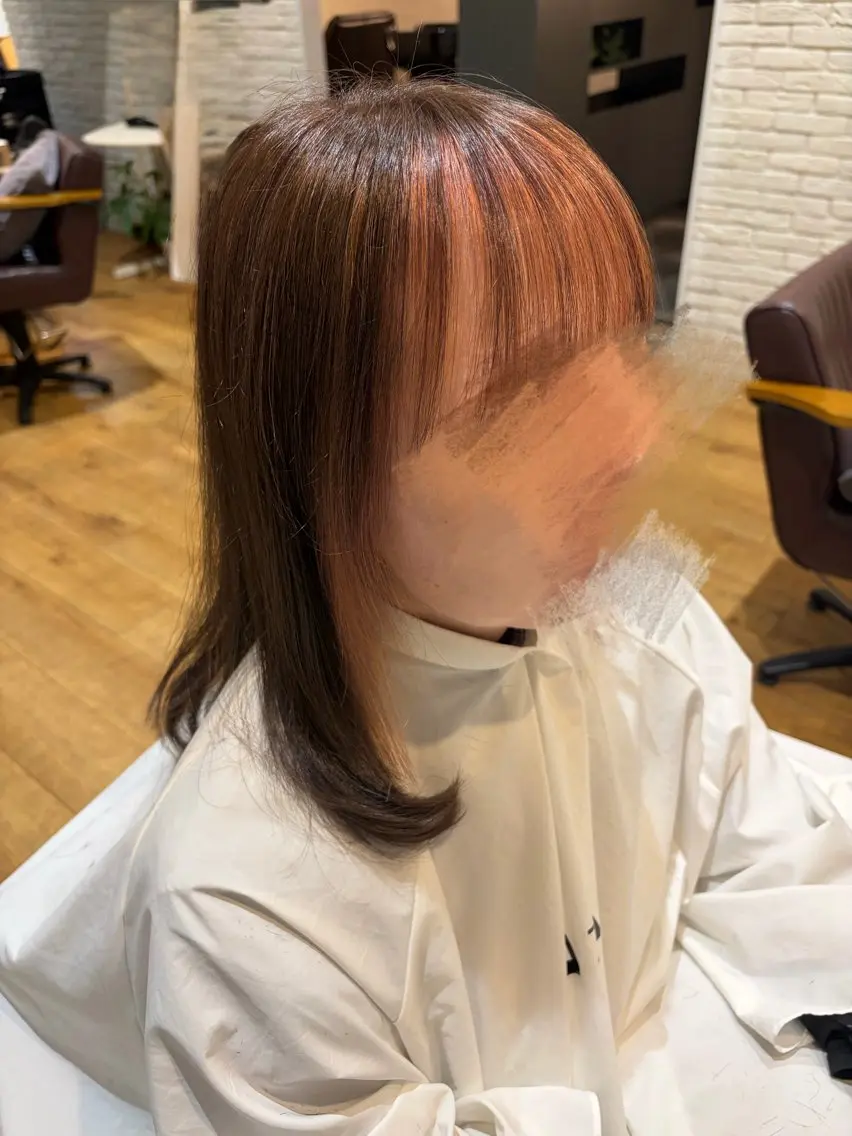 ロング カラー ミストバング ブリーチ  フェイスフレーミング 顔周りカット レイヤーカット 京都／似合わせカット nanamiのヘアスタイル