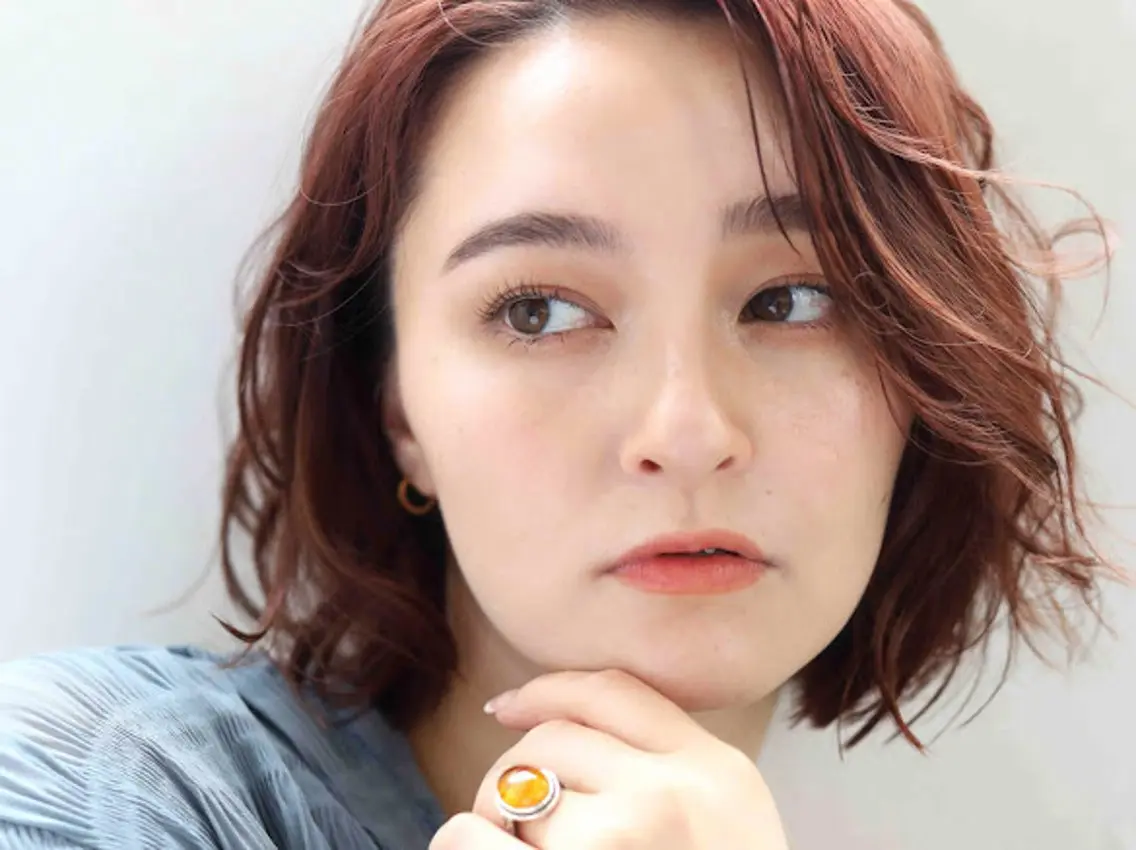 ショート 切りっぱなしボブ× 透明感カラー 原田のヘアスタイル