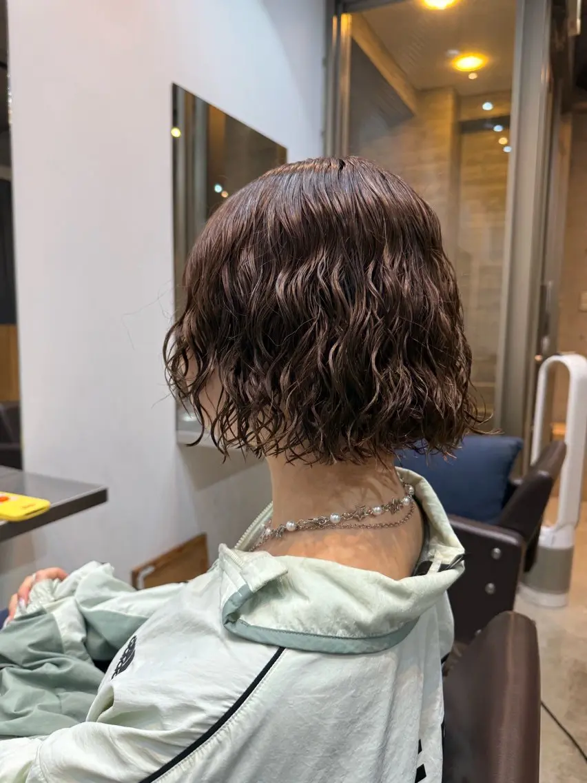 ミディアム 🌿朝5分でお洒落 パーマスタイル🌿のヘアスタイル