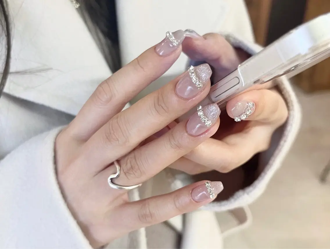 ネイル アートネイル フレンチネイル マグネットネイル マグネットフレンチ ストーンネイル Ibuki 🎀仙台パルコ🎀のマツエク・マツパデザイン