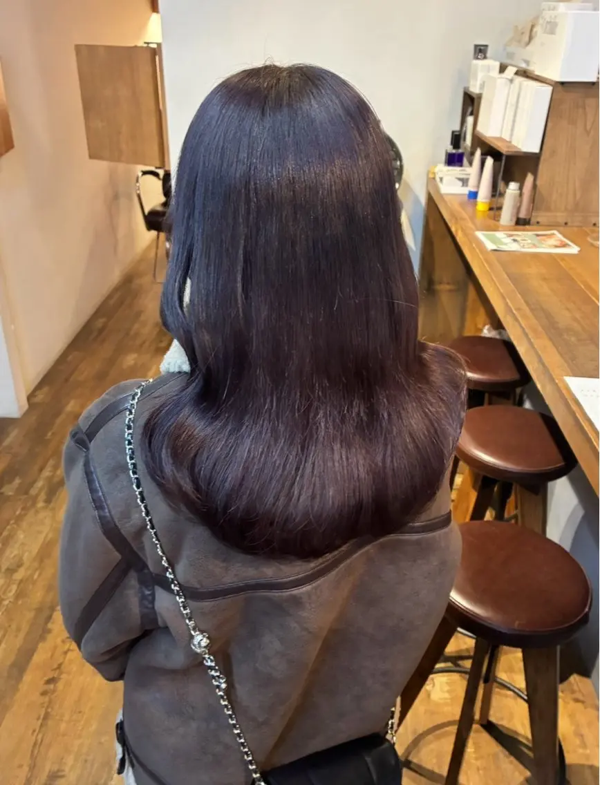 セミロング カット ヘアカラー nacoハイトーン ベージュ🍒のヘアスタイル