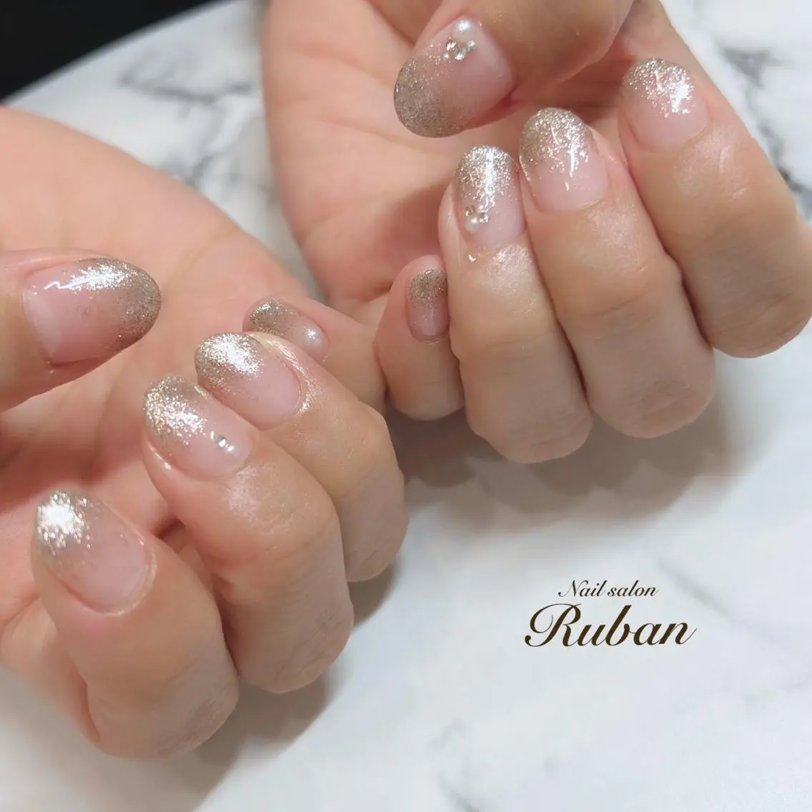 ネイル グラデーション ラメ(グリッター) ラメグラデーション Nail salon Rubanのネイルデザイン