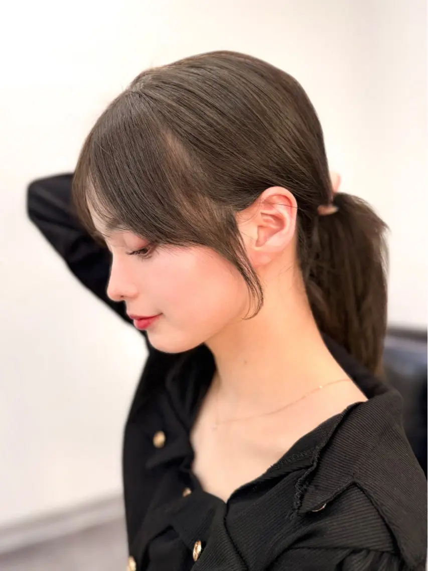 セミロング カラー レイヤーカット 小顔カット カット ヘアカラー トリートメント 韓国レイヤー/顔周り 美髪矯正 KAITOのヘアスタイル
