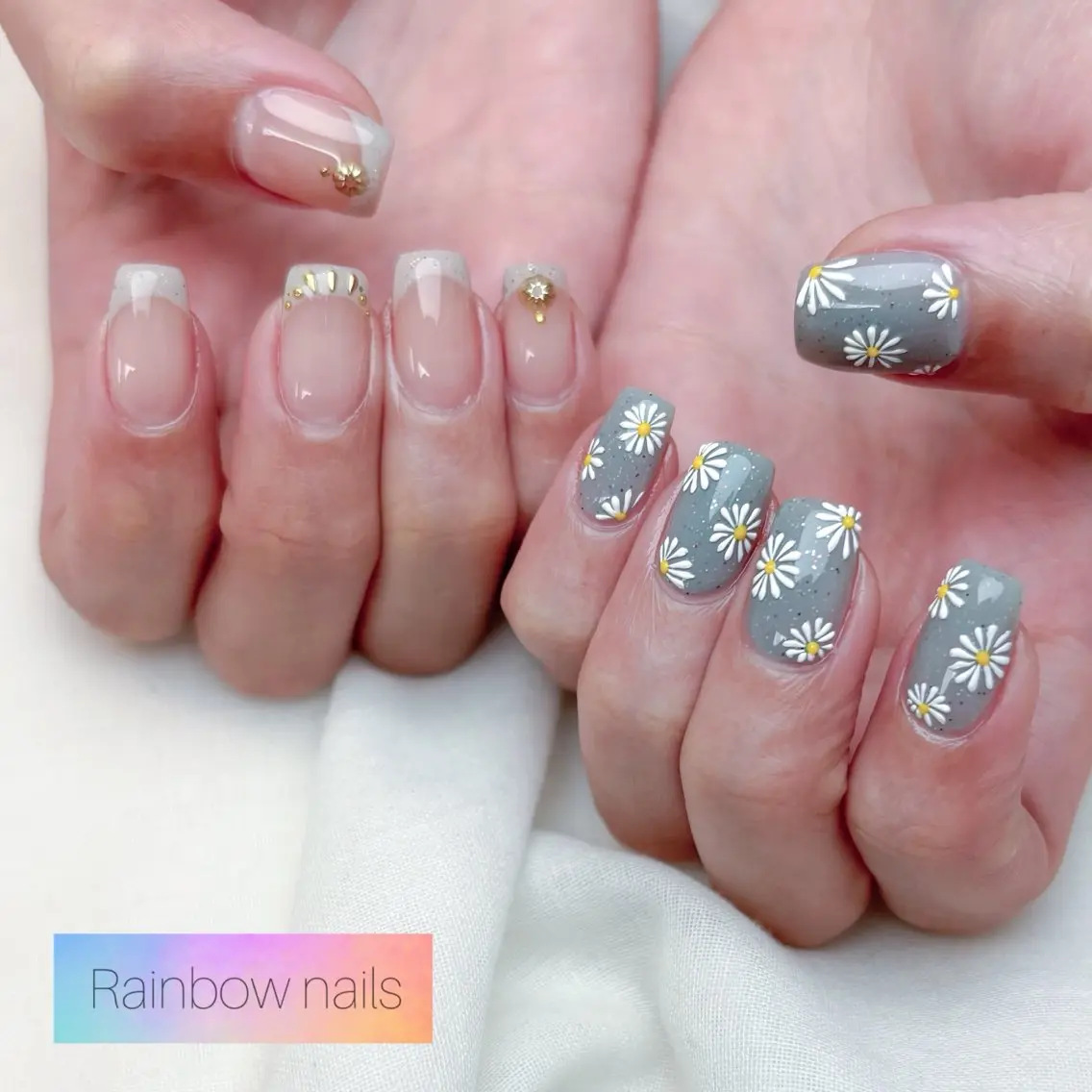 ネイル ハンドネイル Rainbow nailsくろちゃんのネイルデザイン