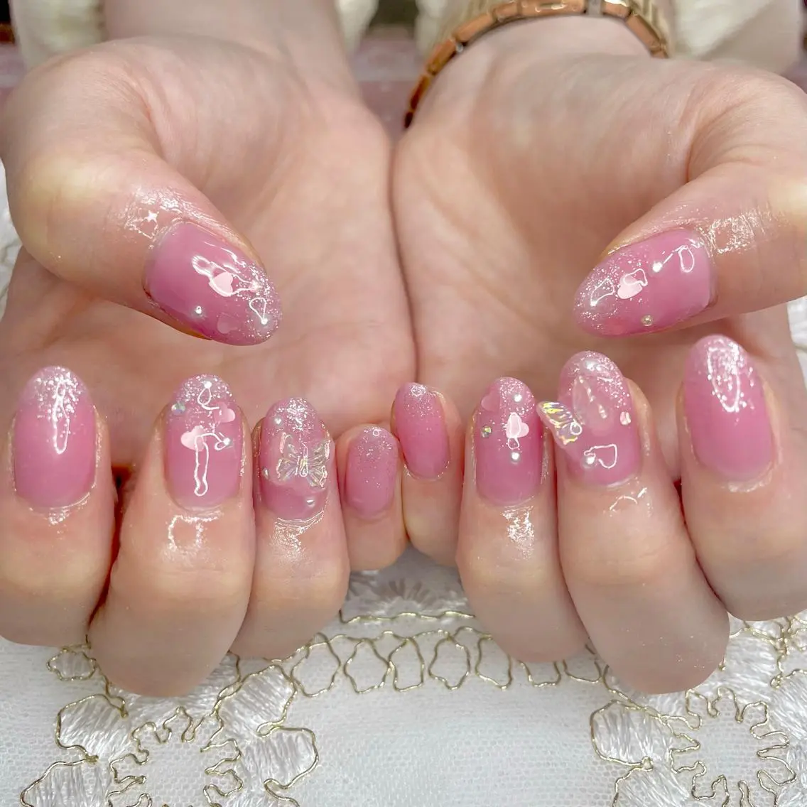 ネイル アートネイル オーロラネイル ジェルネイル 持ち込み ニュアンスネイル J terrace Nailのネイルデザイン