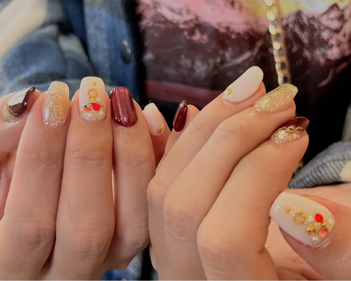 ネイル ジェルネイル キラキラネイル マグネットネイル ニュアンスネイル オフィスネイル ハンドネイル tamu nail 　金町のネイルデザイン