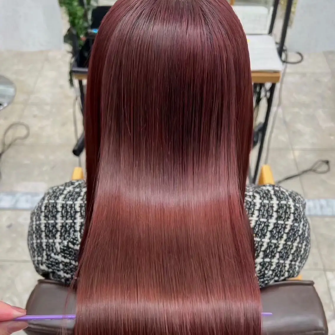ロング カラー 縮毛矯正/ワンカラー モデル募集🫧羽夏のヘアスタイル