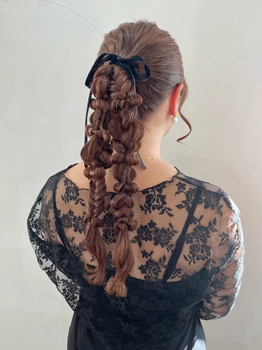 【シンプルも華やかも魅せる】🧸ヘアセット🧸(お呼ばれやお祭りなどのイベントに！）の写真