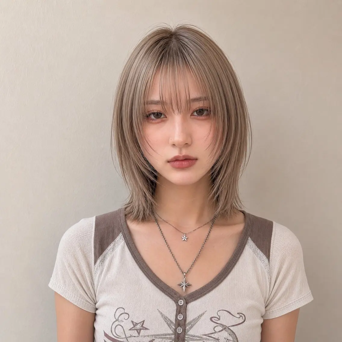 ミディアム カット トリートメント 新宿 デザインカラー /髪質改善 葛西夏海のヘアスタイル