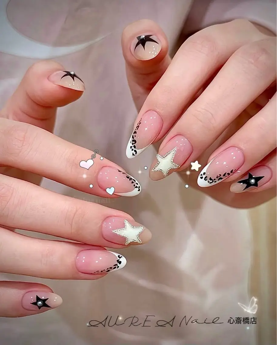 ネイル 長さ出し ハート キラキラネイル 韓国ネイル ロングネイル Mina Aurea Nailのネイルデザイン