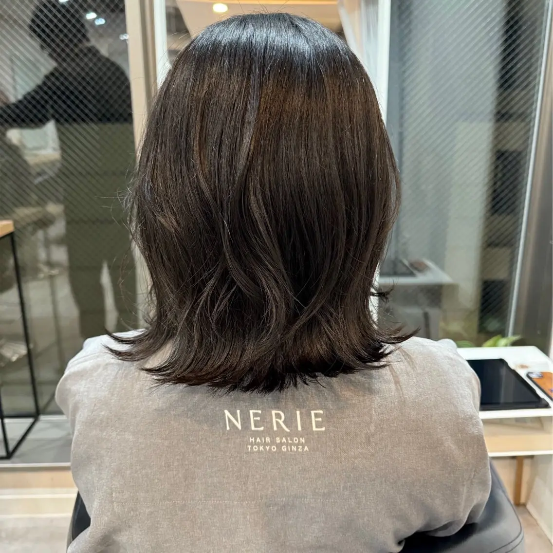 ミディアム 外ハネヘア カット 松木 花鈴のヘアスタイル
