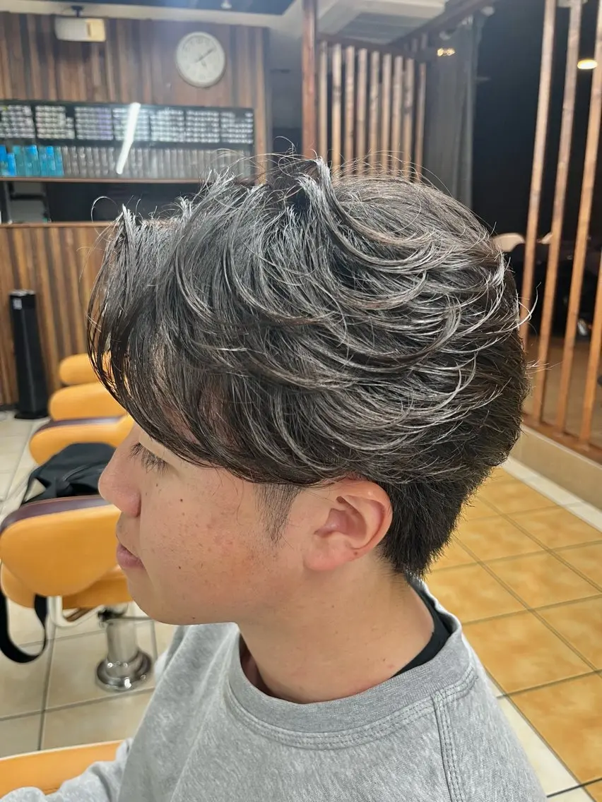 ショート パーマ メンズ カット パーマ メンズ特化/パーマ/ 髪質改善　高野奨馬のヘアスタイル