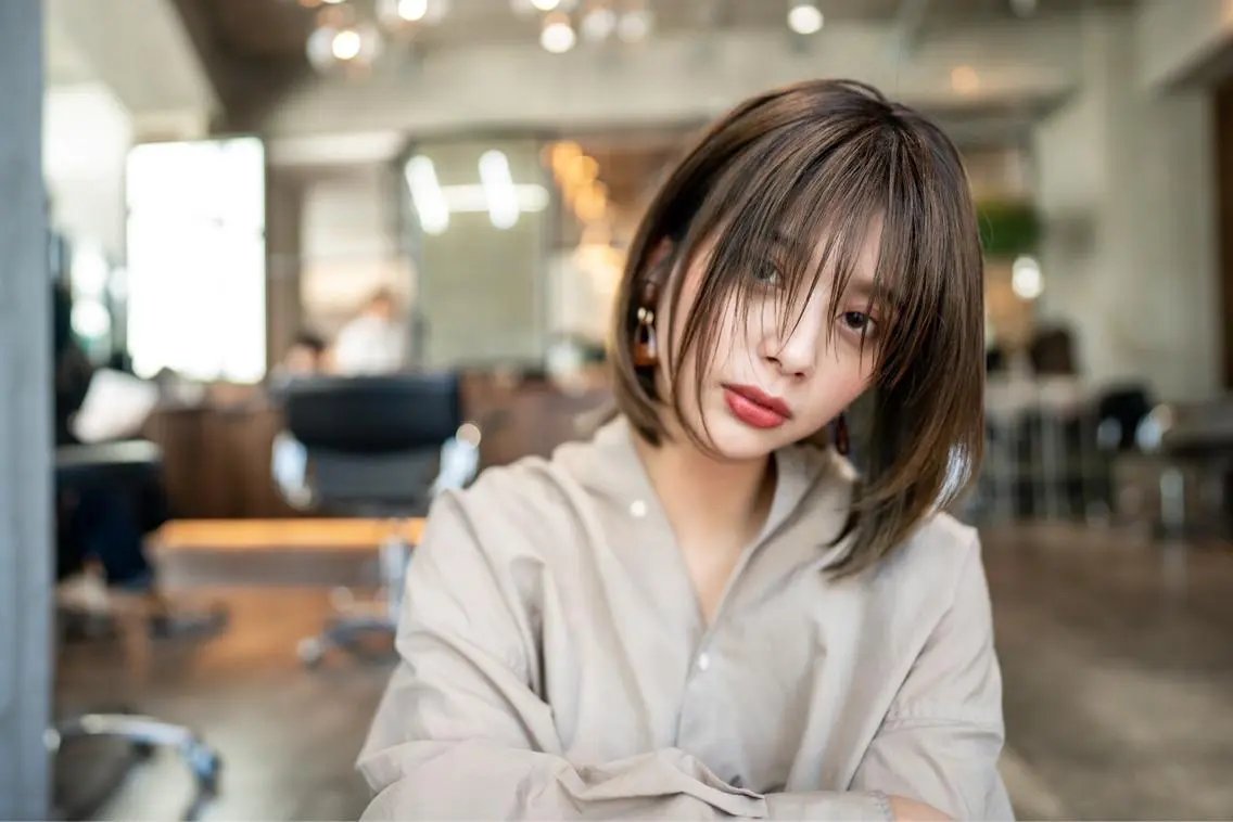 ミディアム カラー カット ヘアカラー トリートメント 🉐レイヤー/塩見 弘樹🉐渋谷のヘアスタイル
