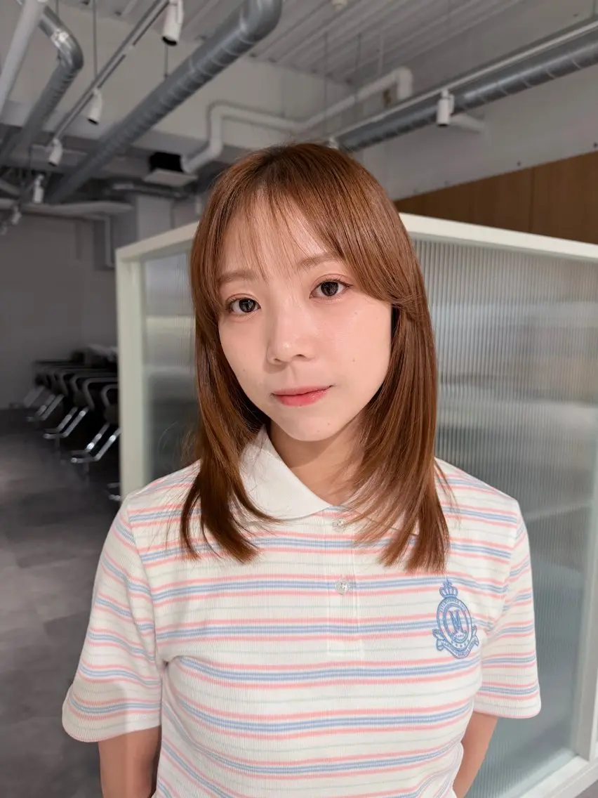 セミロング くせ毛 レイヤーカット カット 🐰カットモデル募集 🐰大場杏里🐰のヘアスタイル